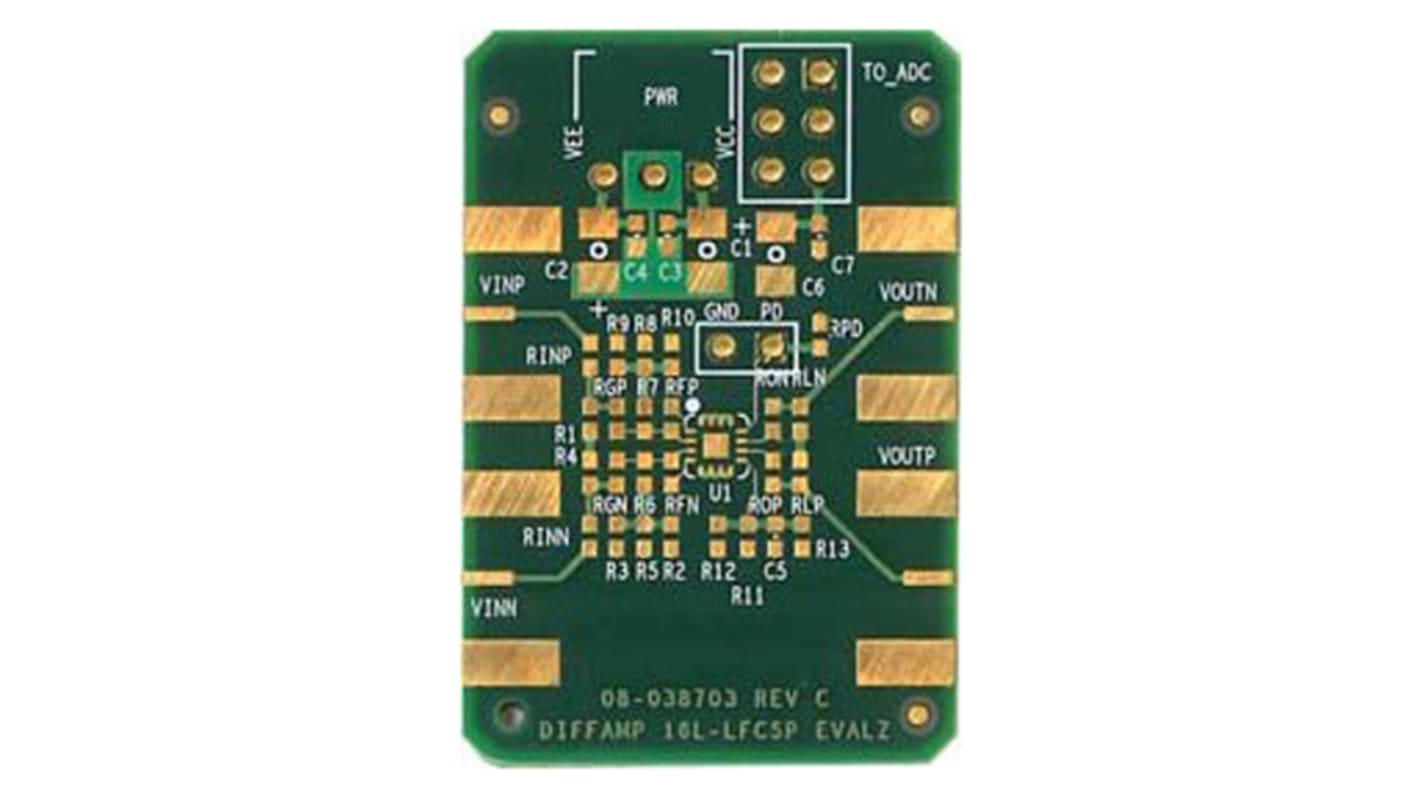 Placa de evaluación Amplificador de diferencial Analog Devices - EVAL-FDA-1CPZ-16