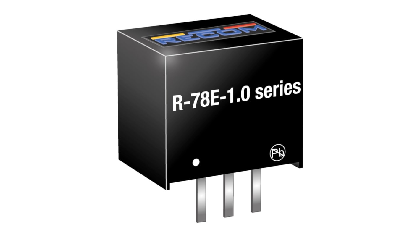 Recom スルーホール スイッチングレギュレータ 7 → 28V dc To 3.3V dc 1A