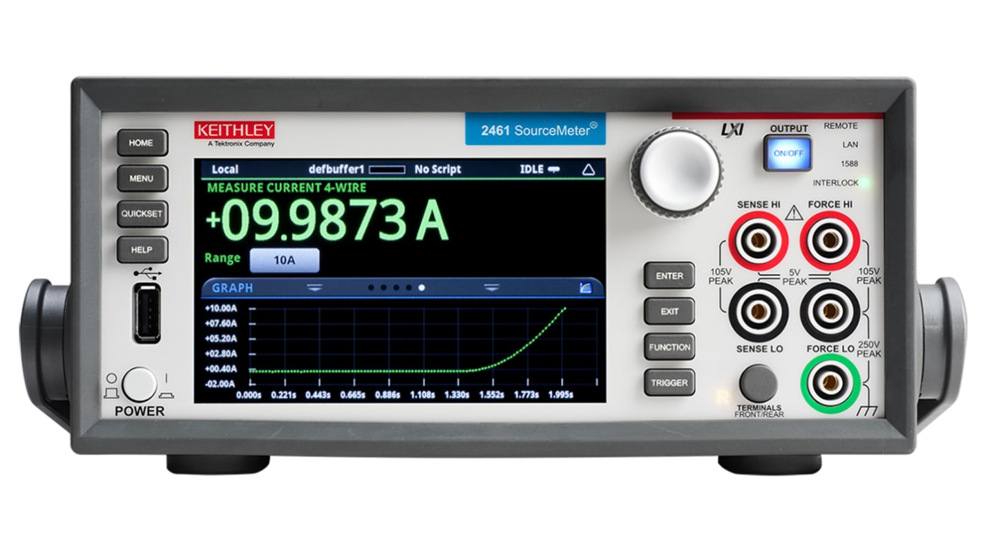 Keithley 2461 Forrásmérő, 1 csatornás, 2 Ω→ 200 MΩ, 10 (impulzuskimenet) A, 7 (DC kimenet) A, 200 mV