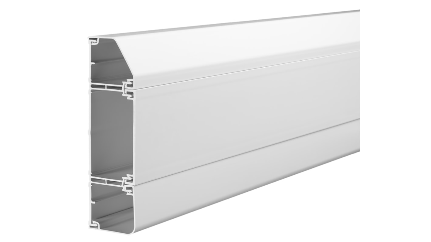 Schneider Electric Mita White Perimeter Trunking - Closed Slot, W180 mm x D52mm, L3m, uPVC