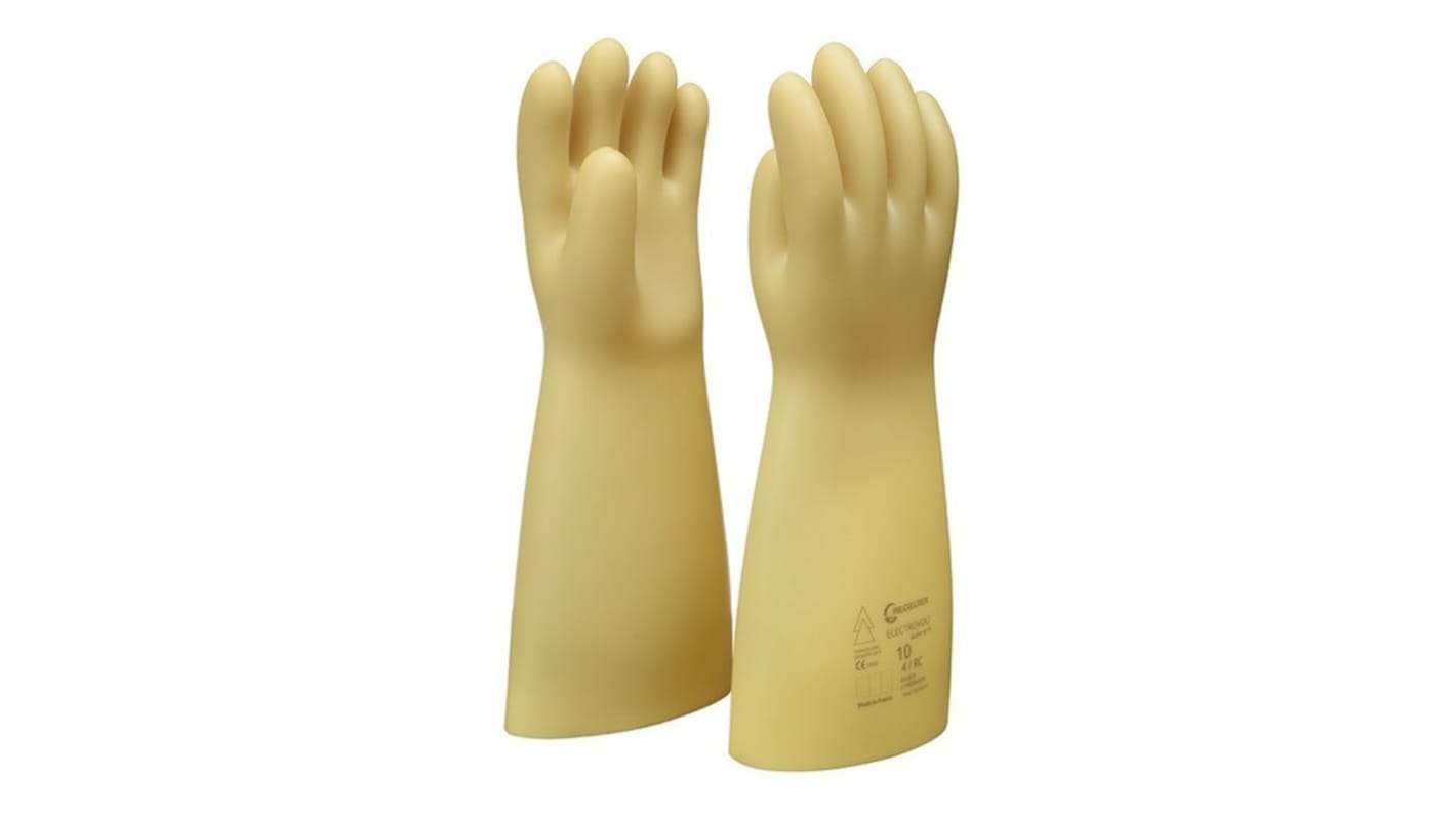 Penta Beige Latex Electrical Protection Electrical Insulating Gloves, Size 8, Medium, Latex Coating