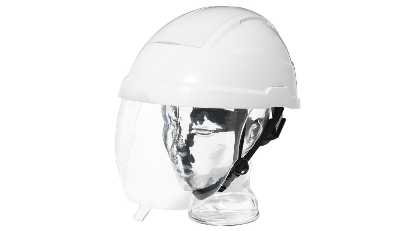 Penta White Electrician Helmet with Chin Strap, Adjustable