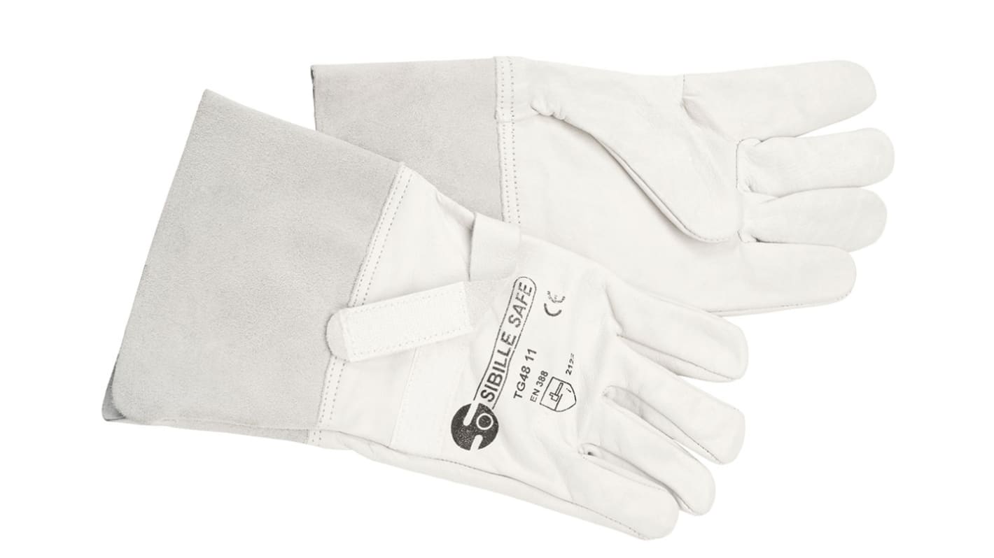 Penta Siliconized Leather Mechanical Protection Latex Gloves Overglove, Size 10