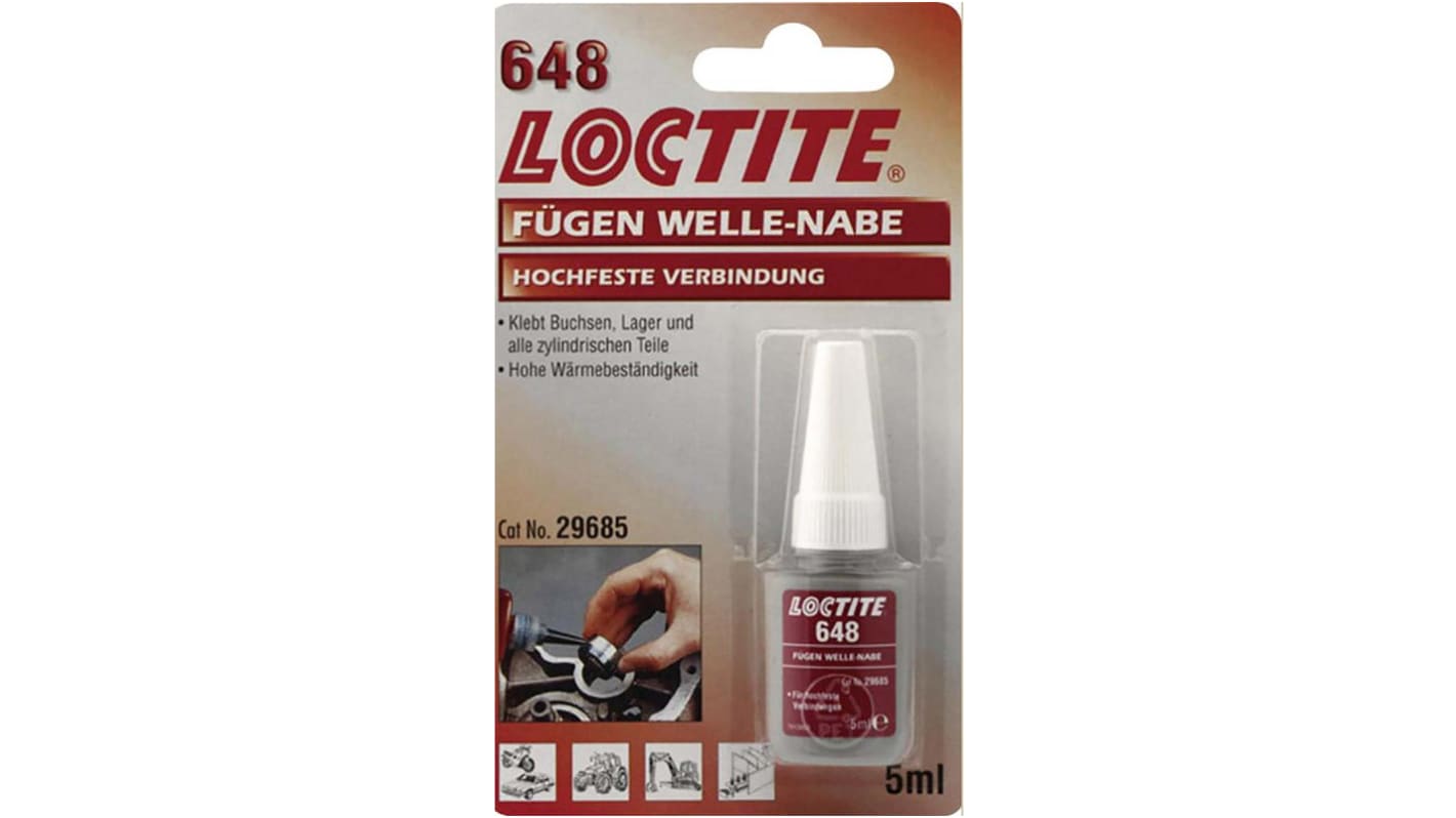Pâte à joints Loctite 648 verte, Flacon avec Liquide 5 ml, -55 → +180 °C