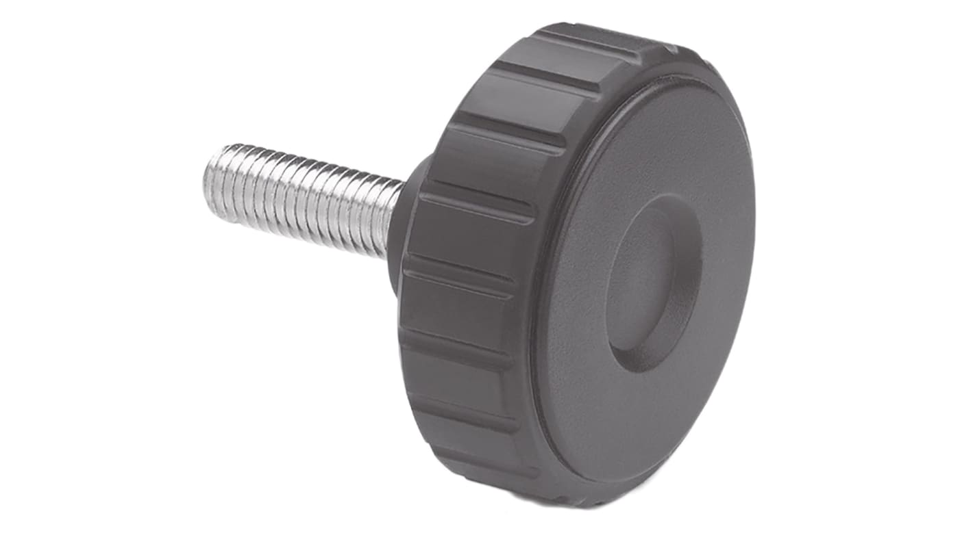 Elesa Feststellschraube M6 Ø 6mm x 20mm Gerändelt, mit Gewindebolzen Ø 44mm