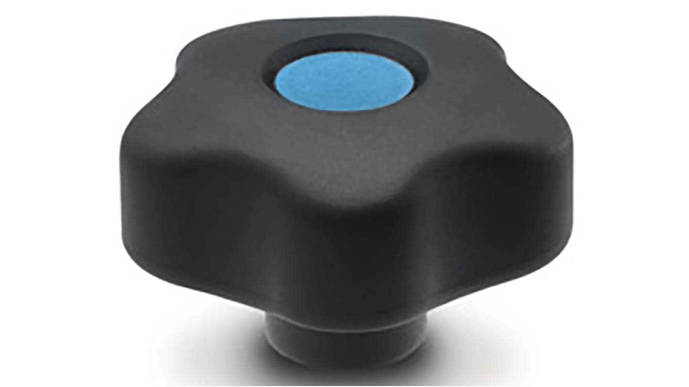 Elesa 169954-C9 Black Hex Clamping Knob, M10, Threaded Hole