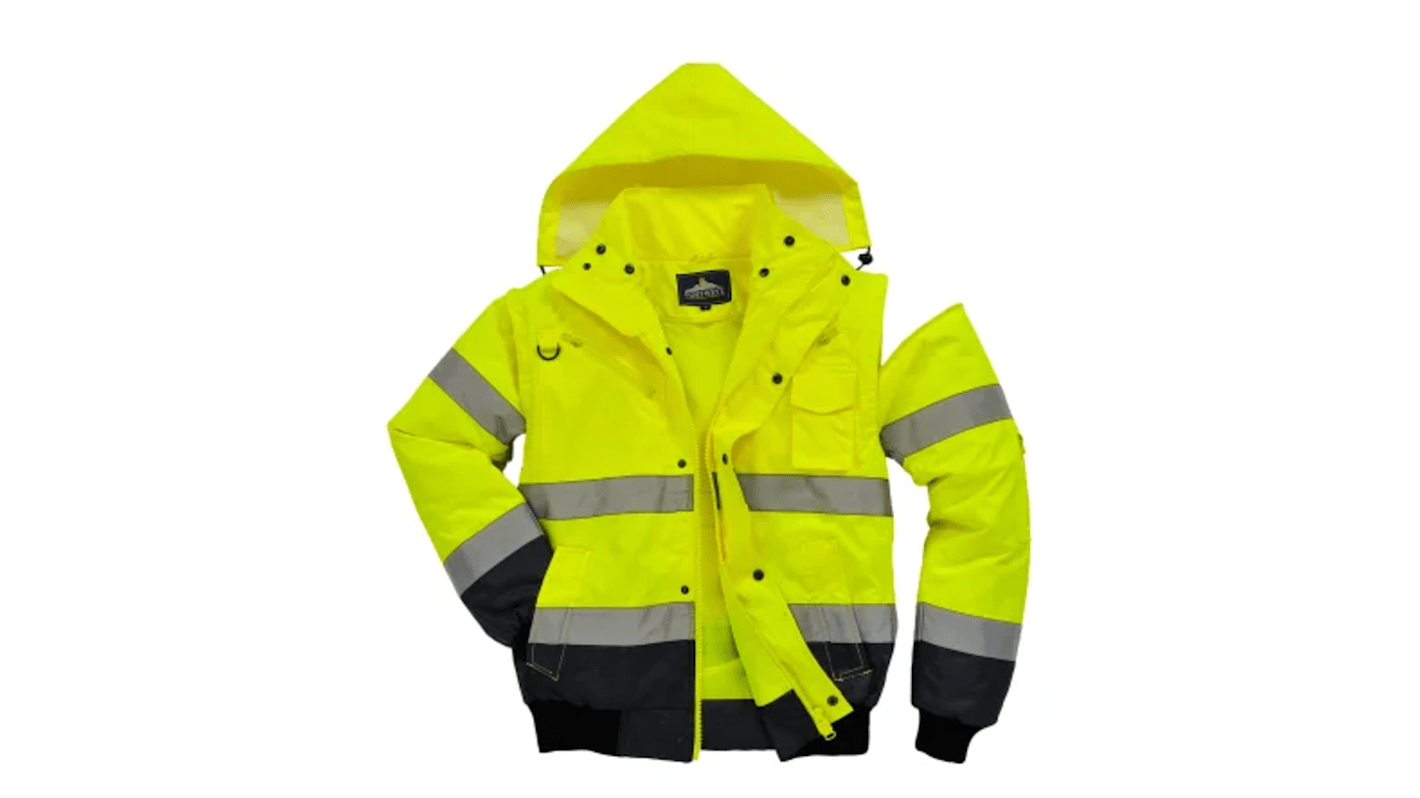 Portwest Yellow Men Hi Vis Bomber Jacket, L