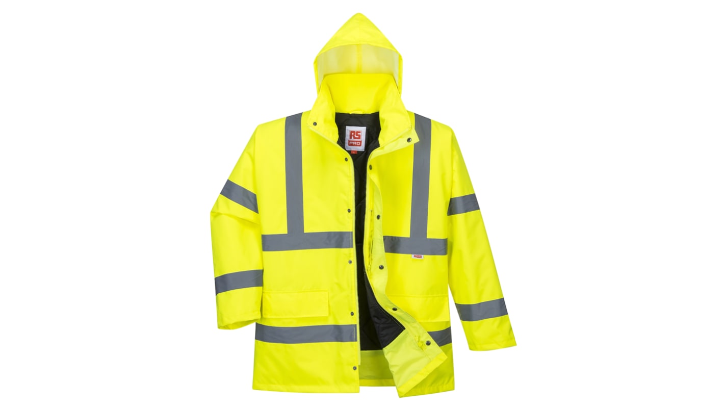 RS PRO Herren Warnschutz Bomberjacke Wasserdicht, Polyester Gelb, Futter PET, Größe XXL