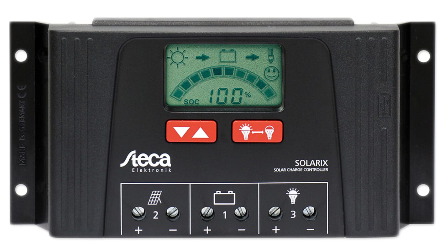 Steca 太阳能充电控制器, 12V, 40A@24V面板, 40A@12V面板, 187 x 45 x 97mm