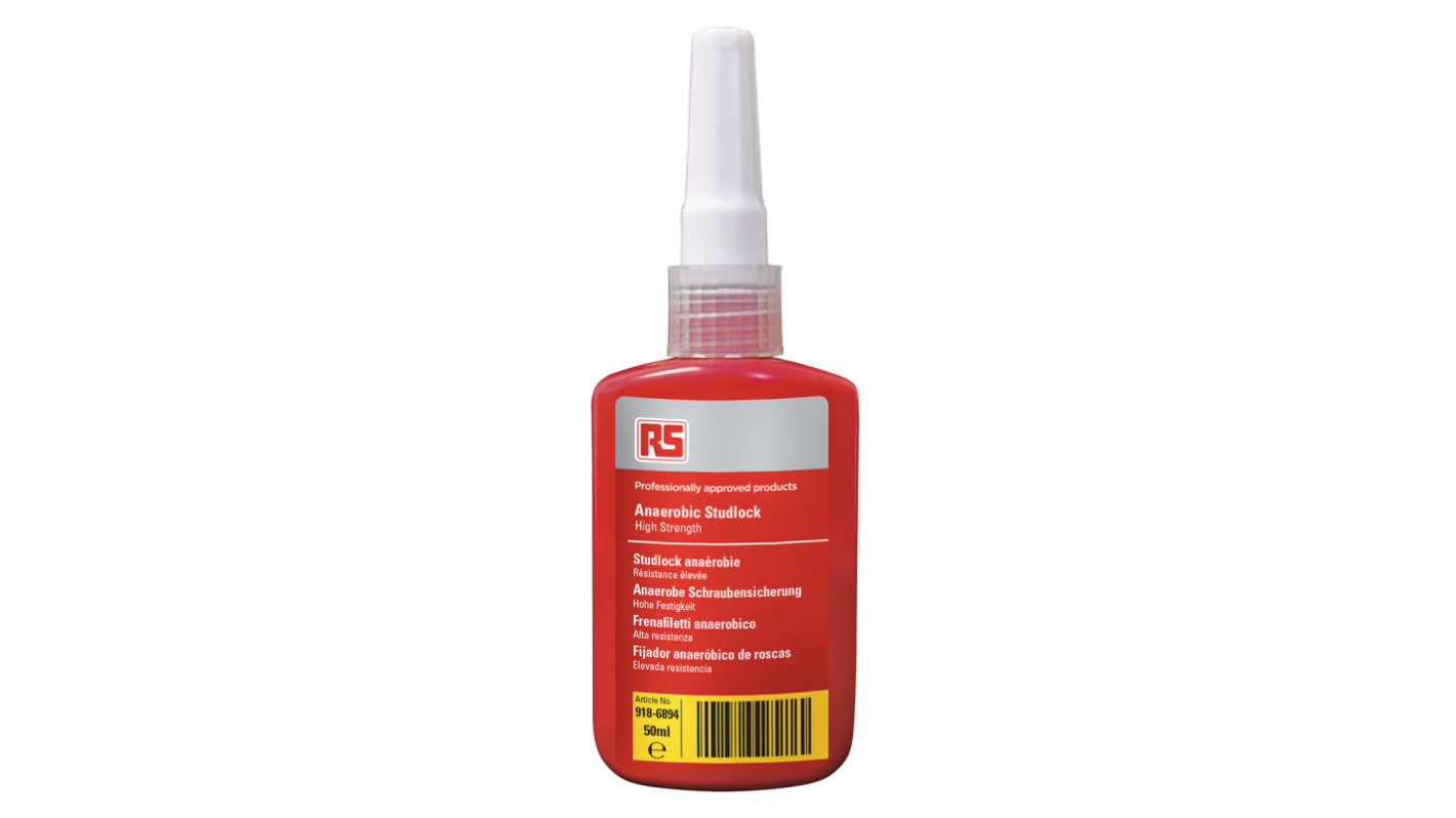 Adesivo frenafiletti RS PRO, resistenza Elevata, presa 24 ore, col. Verde, Bottiglia da 50 ml