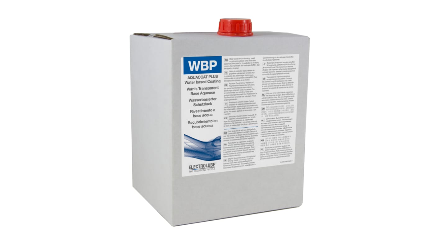 Electrolube White Water Based Conformal Coating, 5 L Bottle, -60°C min, +125°C max