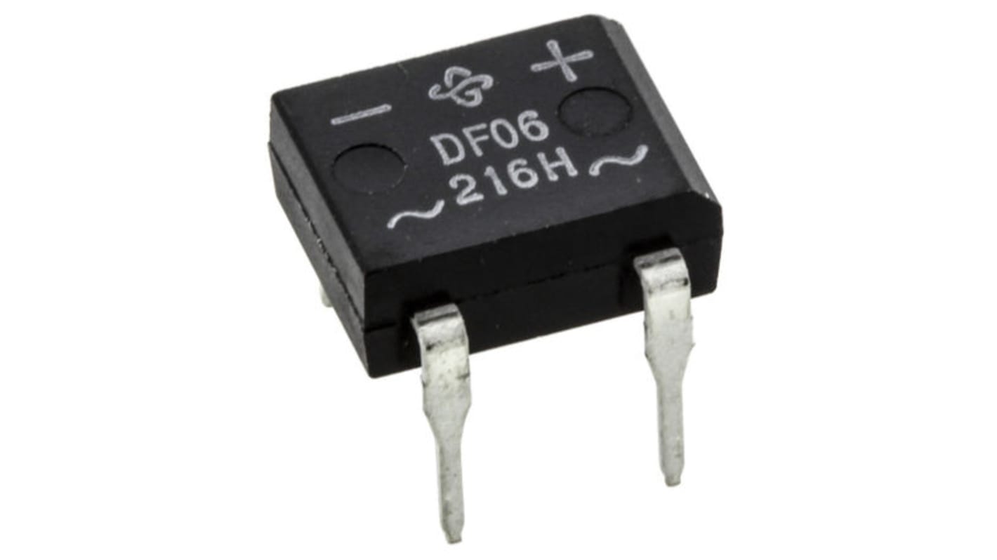 Vishay Brückengleichrichter, 1-phasig 1A 600V THT 1.1V DFM 4-Pin 5μA Siliziumverbindung