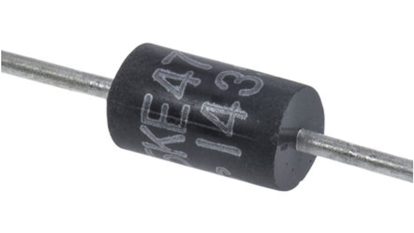Vishay, TVS-diode, 1500W, Tovejs, 64.8V, 40.2V, 2 ben, 1.5KE, 1.5KE47CA-E3/54