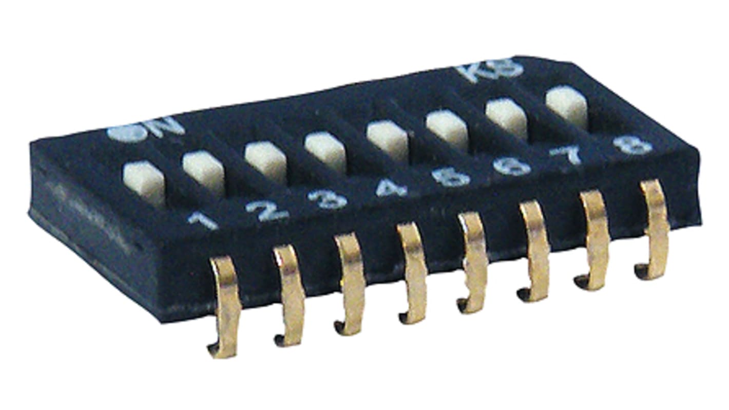KNITTER-SWITCH 4 Way Surface Mount DIP Switch 4PST, Flat Actuator