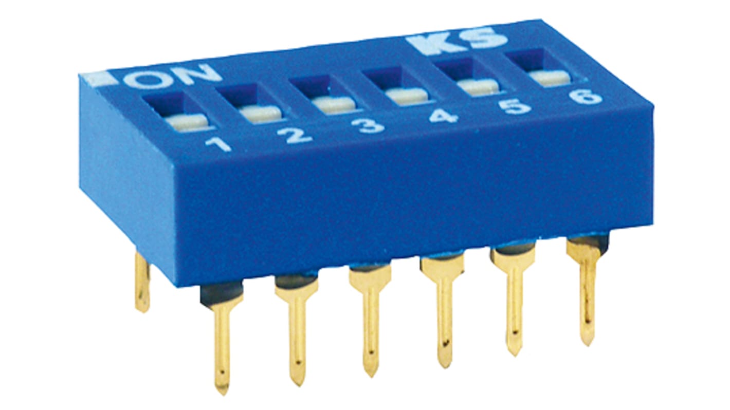 KNITTER-SWITCH 4 Way PCB DIP Switch 4PST, Flat Actuator
