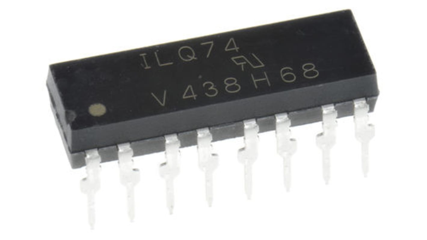 Vishay, ILQ74 DC Input Transistor Output Quad Optocoupler, Through Hole, 16-Pin PDIP