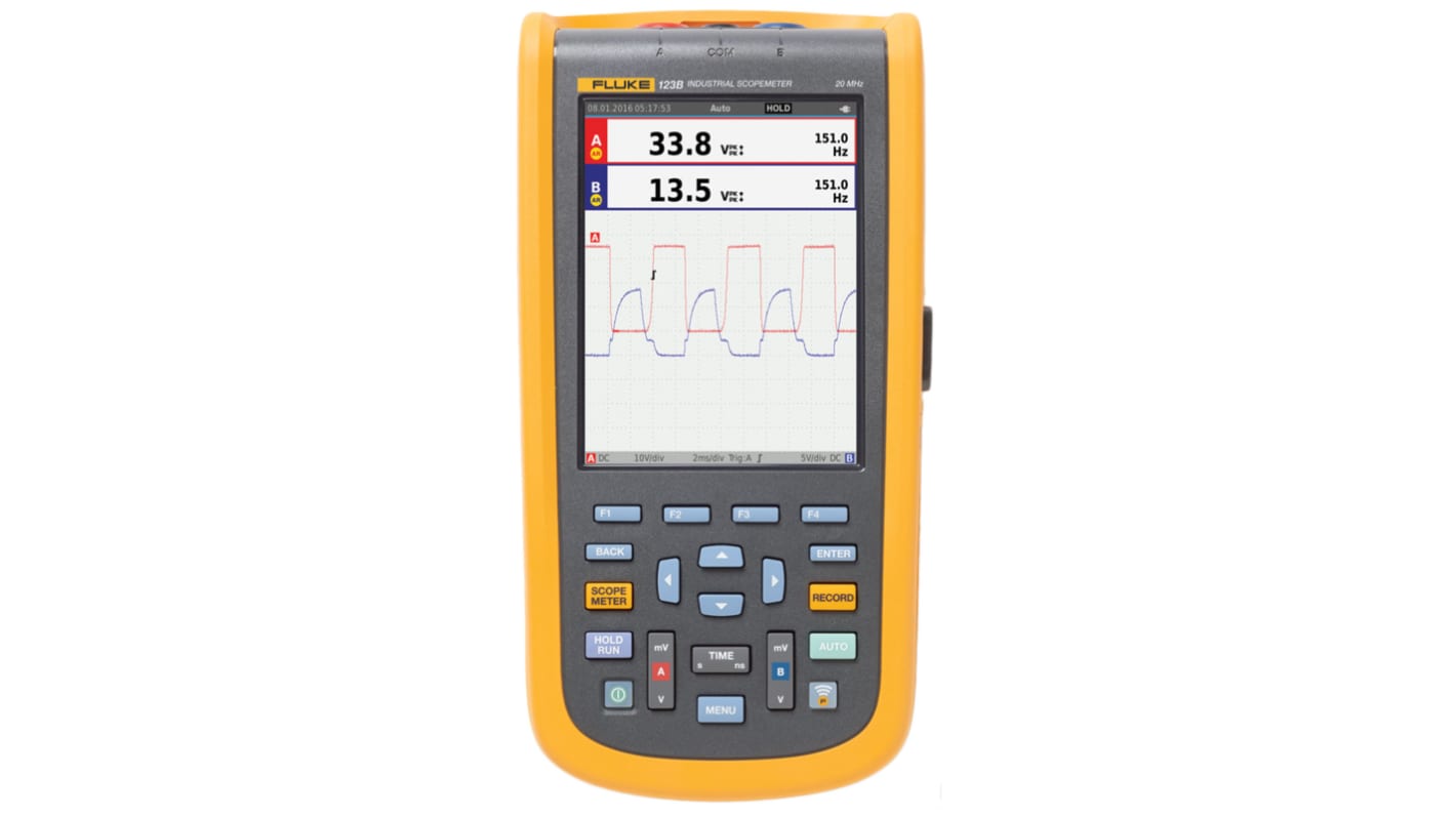 Fluke 123B ScopeMeter 120B Series, 20MHz Handheld Oscilloscope, 2 Analogue Channels