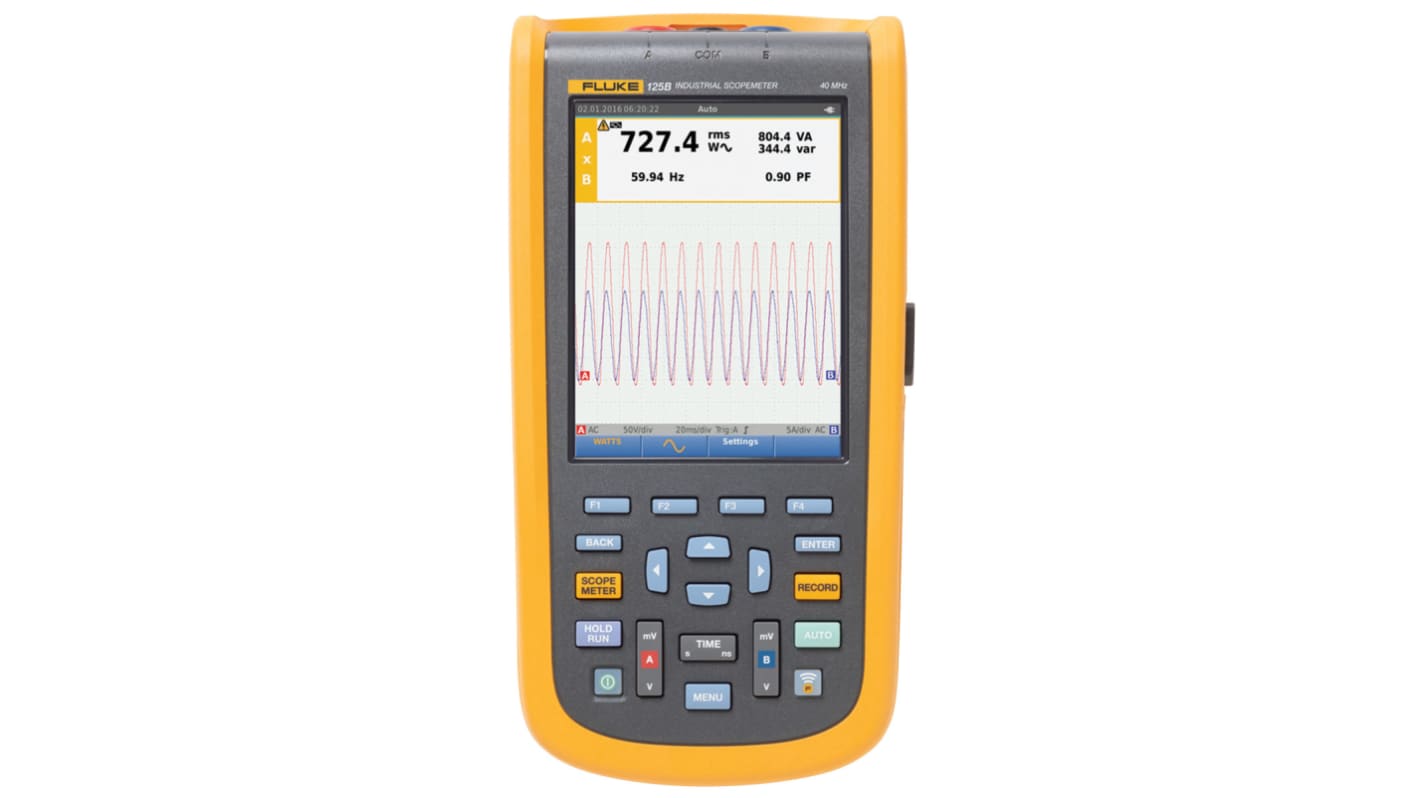 Fluke 125B ScopeMeter 120B Series, 40MHz Handheld Oscilloscope, 2 Analogue Channels