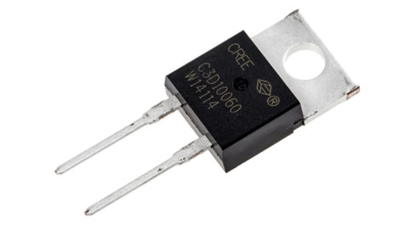 Wolfspeed 600V 10A, SiC Schottky Diode, 2-Pin TO-220 C3D10060A