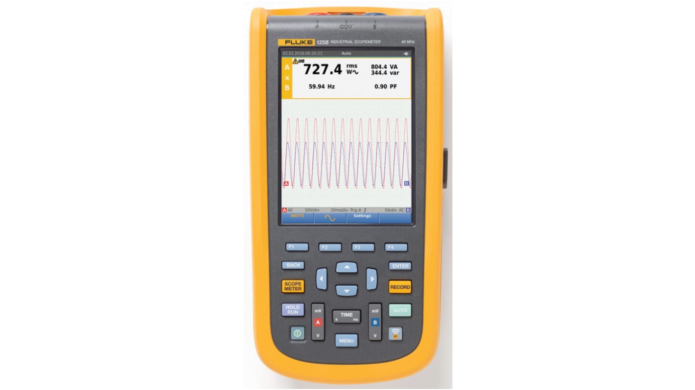 Fluke 125B ScopeMeter 120B Series, 40MHz Handheld Oscilloscope, 2 Analogue Channels