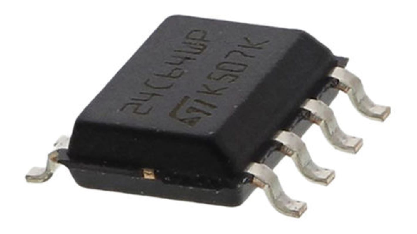 STMicroelectronics M24C64-WMN6P, 64kbit Serial EEPROM Memory, 900ns 8-Pin SOIC Serial-I2C