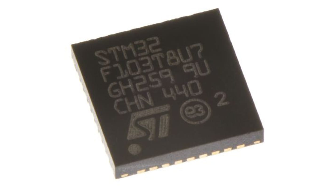 STMicroelectronics, 32bit ARM Cortex M3, STM32F1 Microcontroller, 72MHz, 64 kB Flash, 36-Pin VFQFPN