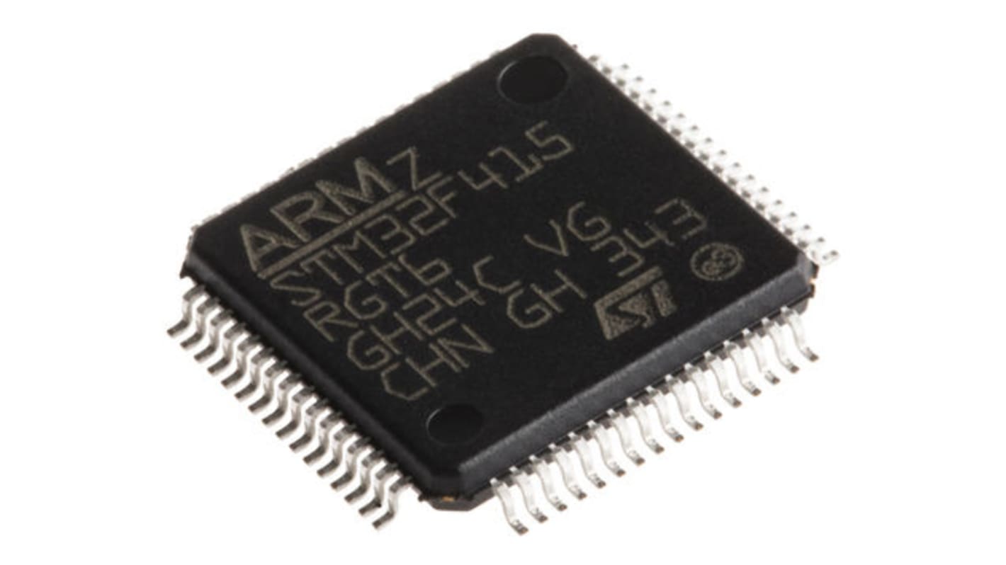 STMicroelectronics STM32F415RGT6, 32bit ARM Cortex M4 Microcontroller, STM32F4, 168MHz, 1.024 MB Flash, 64-Pin LQFP