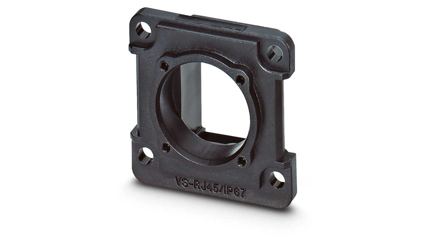 Phoenix Contact, VS-08-A-RJ45/MOD-1-IP67-BK Panel Mounting Frame for use with RJ45 Socket Inserts