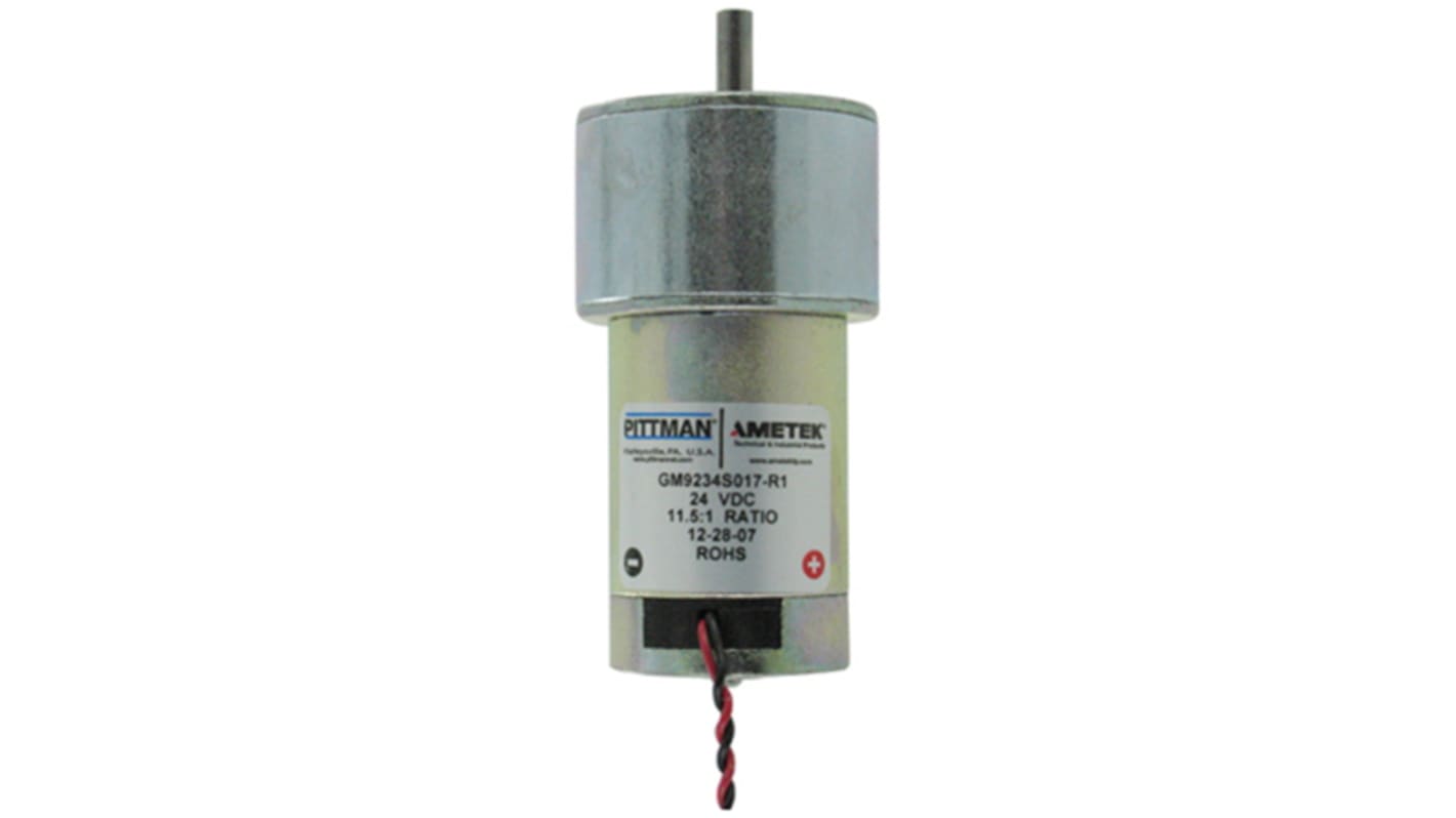 PITTMAN AMETEK TIP Brushed Geared DC Geared Motor, 14 W, 24 V dc, 43 Ncm, 424 rpm, 6.34mm Shaft Diameter