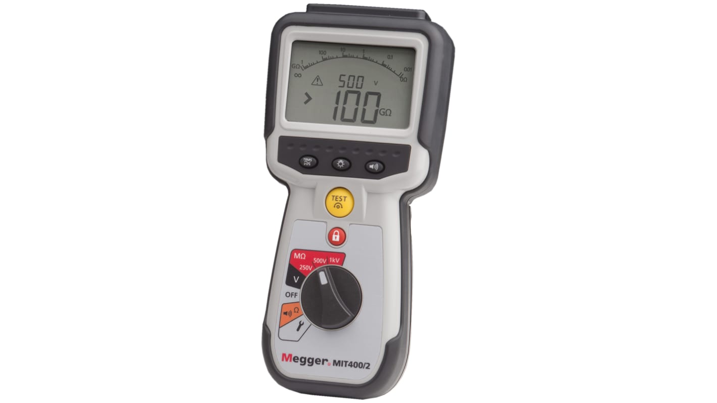 Megger MIT400 2 Insulation Tester, 10V Min, 1000V Max, 200GΩ Max, CAT IV - UKAS Calibration