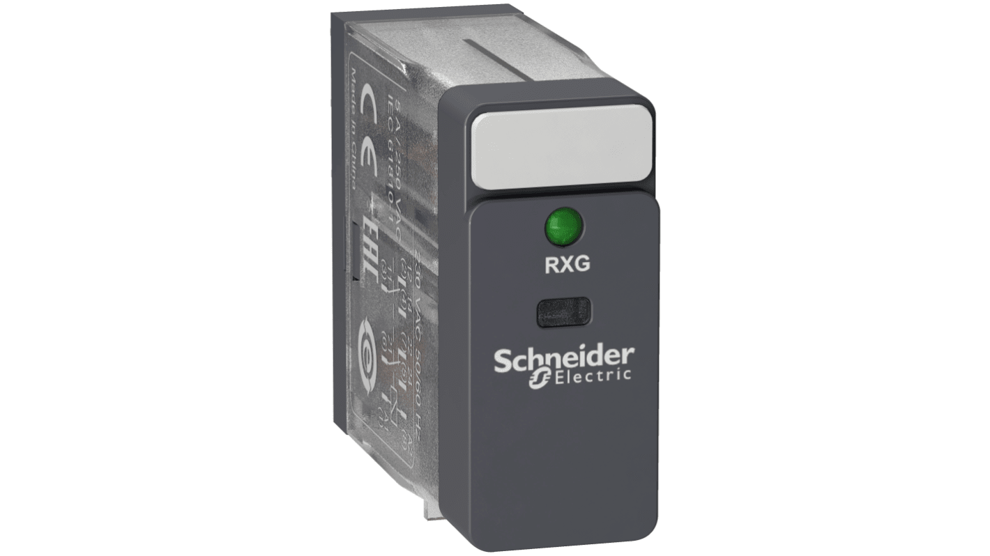 Schneider Electric Plug In Power Relay, 220V ac Coil, DPST-C/O