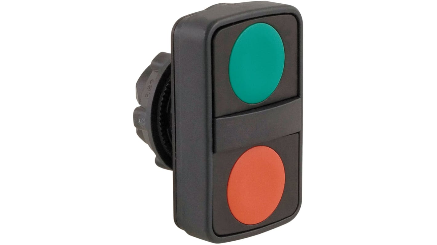 Schneider Electric Harmony XB5 Series Green, Red Momentary Push Button Head, 22mm Cutout, IP67, IP69K