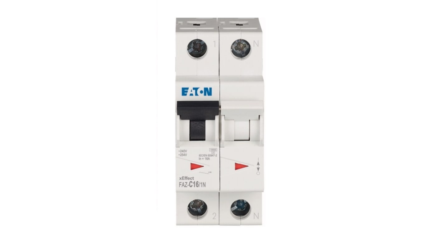 Interruttore magnetotermico Eaton 1+N 16A 10 kA, Tipo C