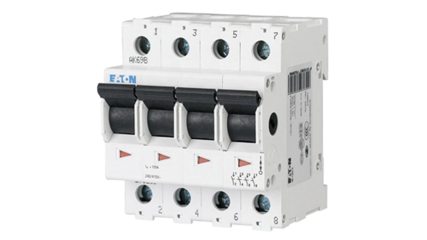 Eaton 4P Pole Isolator Switch - 100A Maximum Current, IP40