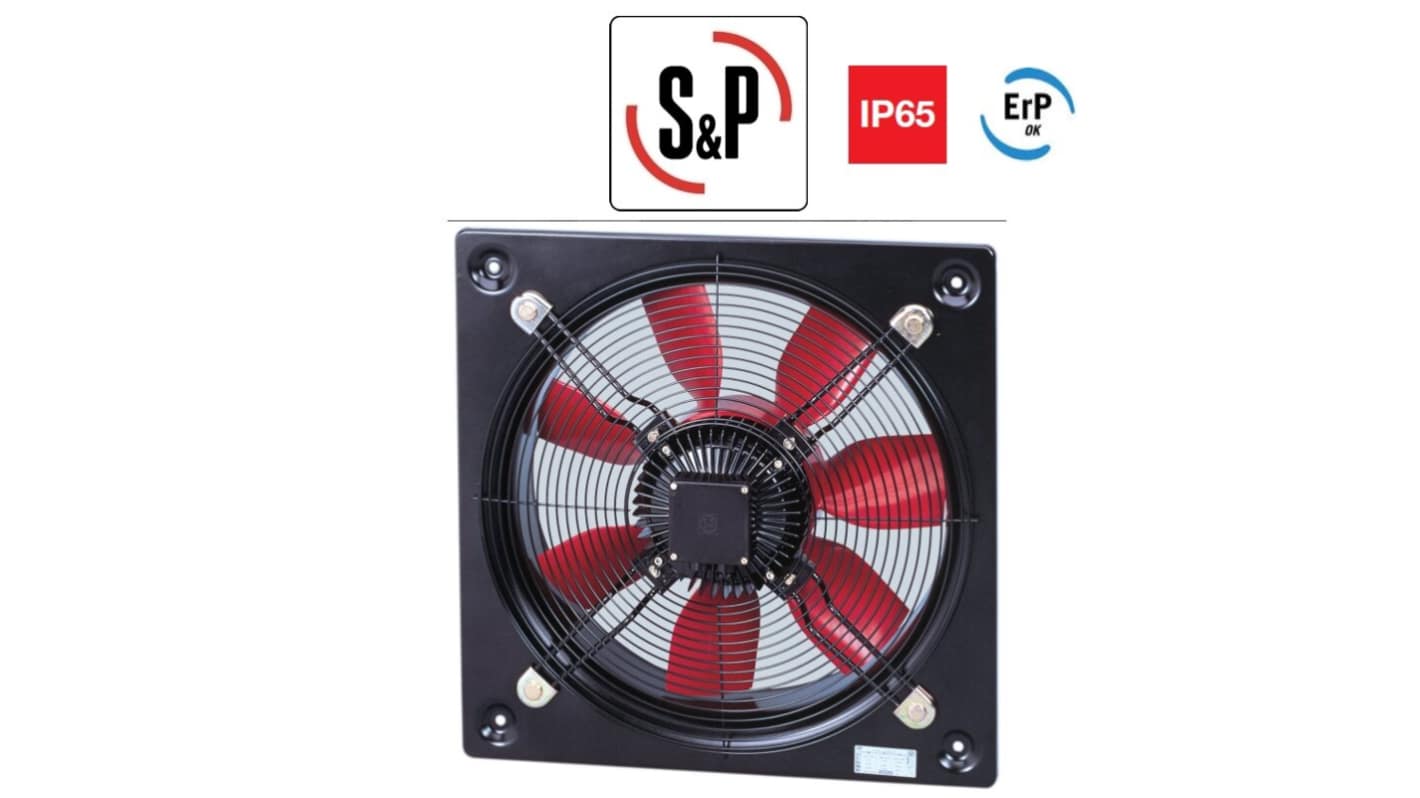 Soler&Palau 010245 - HCFB/4-450/H HCFB Square Wall Mounted Helix Fan, 6830m³/h, 65dB, Compact Design, Corrosion