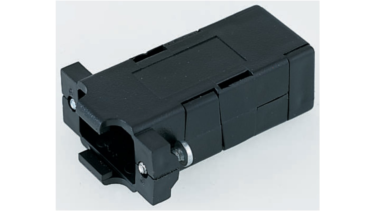 FCT from Molex 25针D-Sub外壳, ABS壳体, 直向, B尺寸, 黑色, F1069系列
