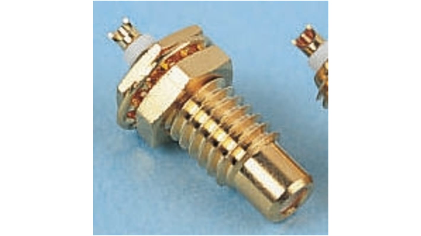 binder, Plug Through Hole SMC Connector, 50Ω, Solder Termination, Right Angle Body