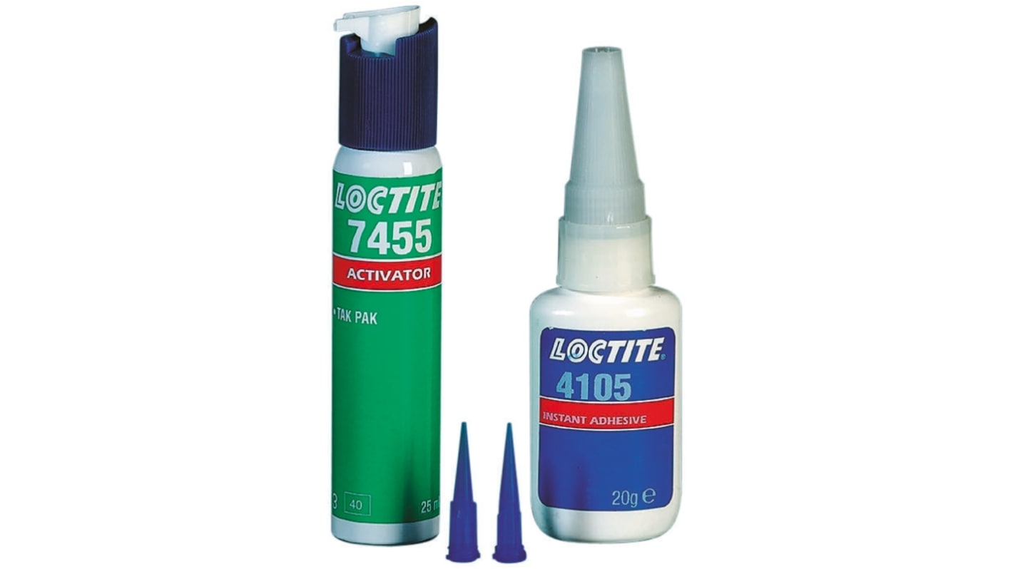 Super Glue Loctite Loctite Black-Tak 4105 + 7455, Liquide, Noir, transparent, 20 g, 25 ml