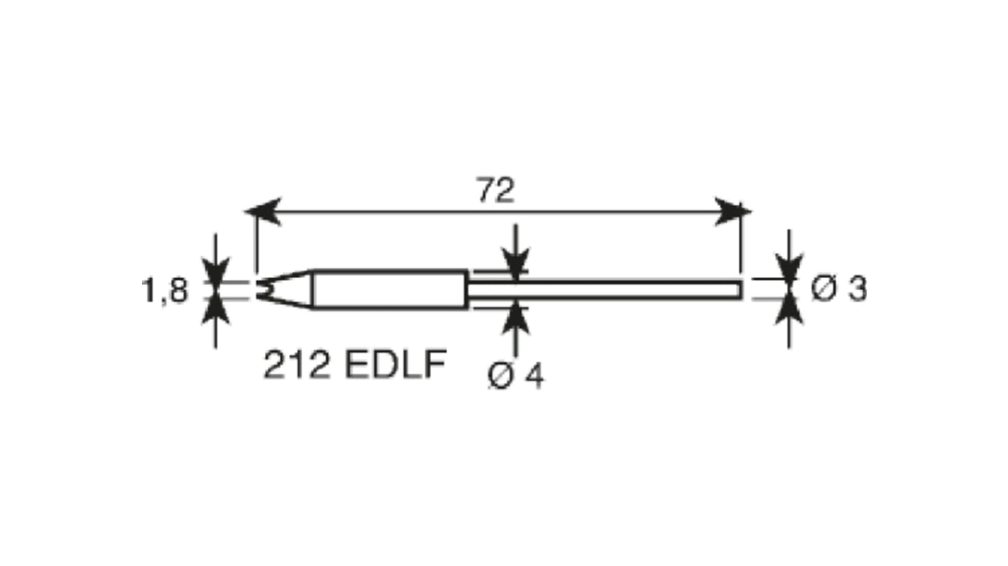 Punta saldatore Ersa, serie Serie 212, 1.8 mm, forma: Scalpello
