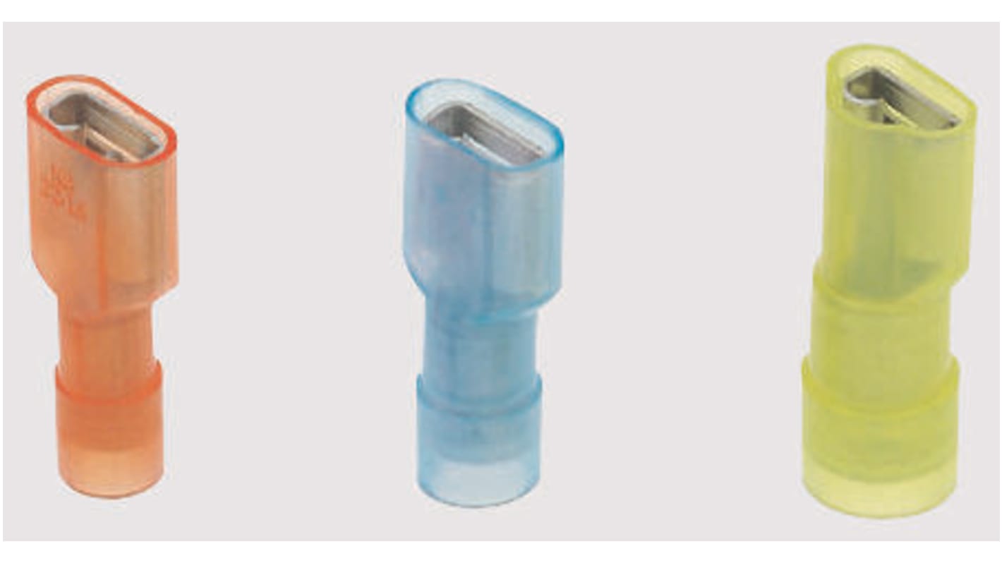JST 绝缘插簧端子母座, 6.35 x 0.8mm接片, 线规2.6mm²至6.6mm², 黄色, 乙烯基绝缘铜触点, LVDDF系列