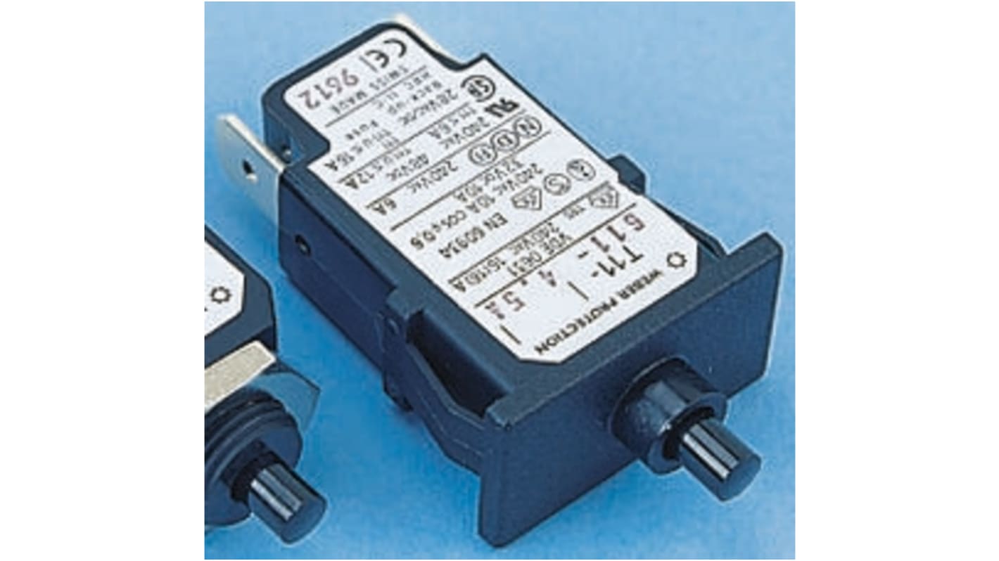 Schurter Thermal Circuit Breaker - T11  Single Pole 240V ac Voltage Rating, 6A Current Rating