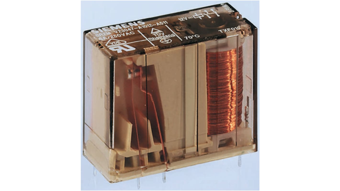 TE Connectivity Kényszervezérelt relé, 5V dc, 6A
