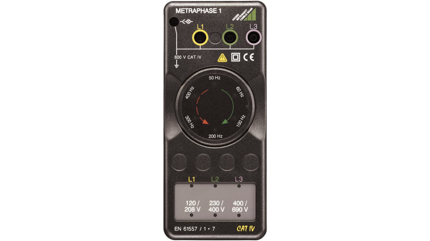 Gossen Metrawatt METRAPHASE 1, LED Drehfeldrichtungsanzeiger mit Prüfspitze, 600V CAT III