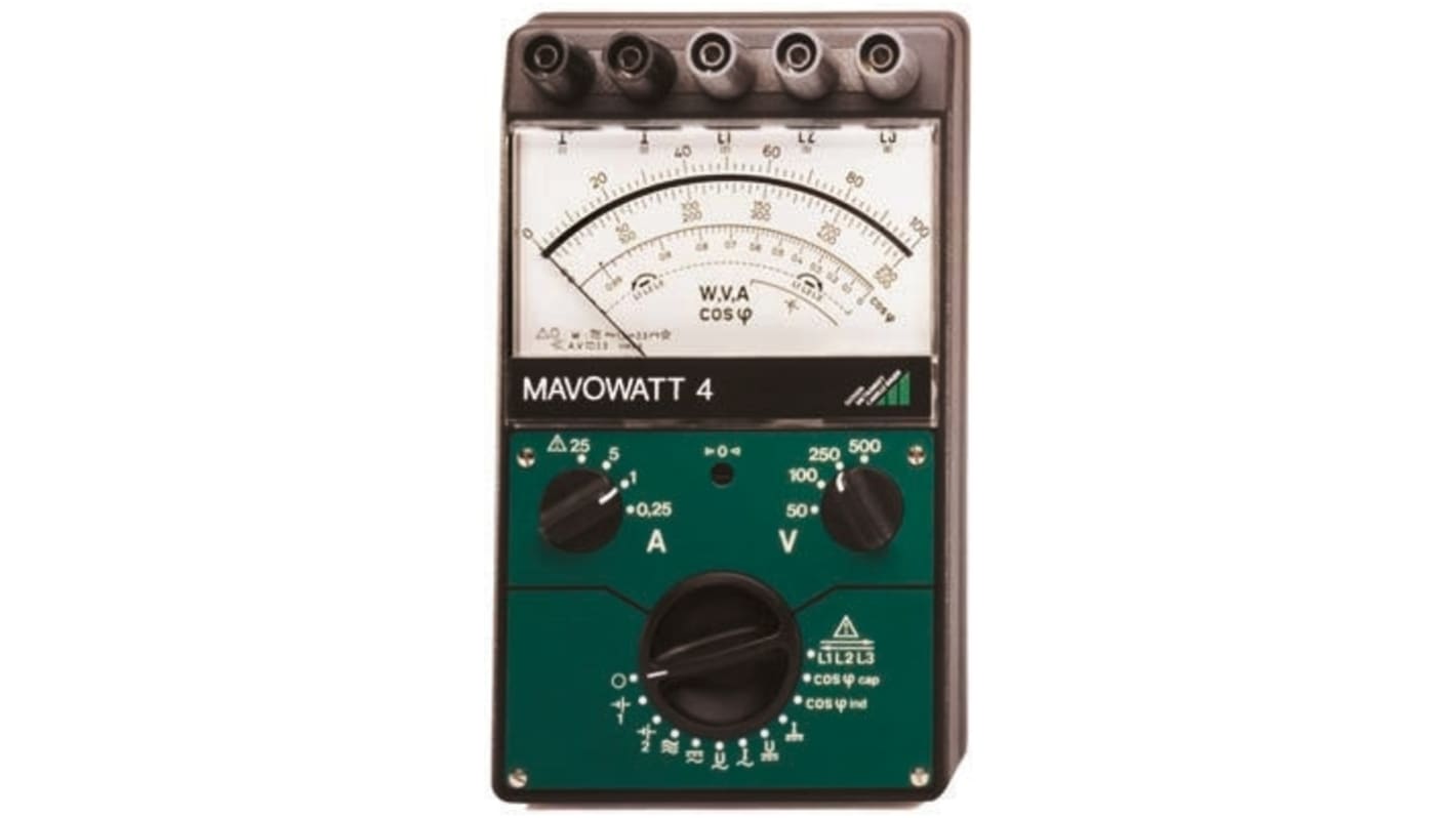 Misuratore di potenza, Gossen Metrawatt MAVOWATT 4, 25kW max, Vcc max 500V cc, a Batteria per CPU PLC
