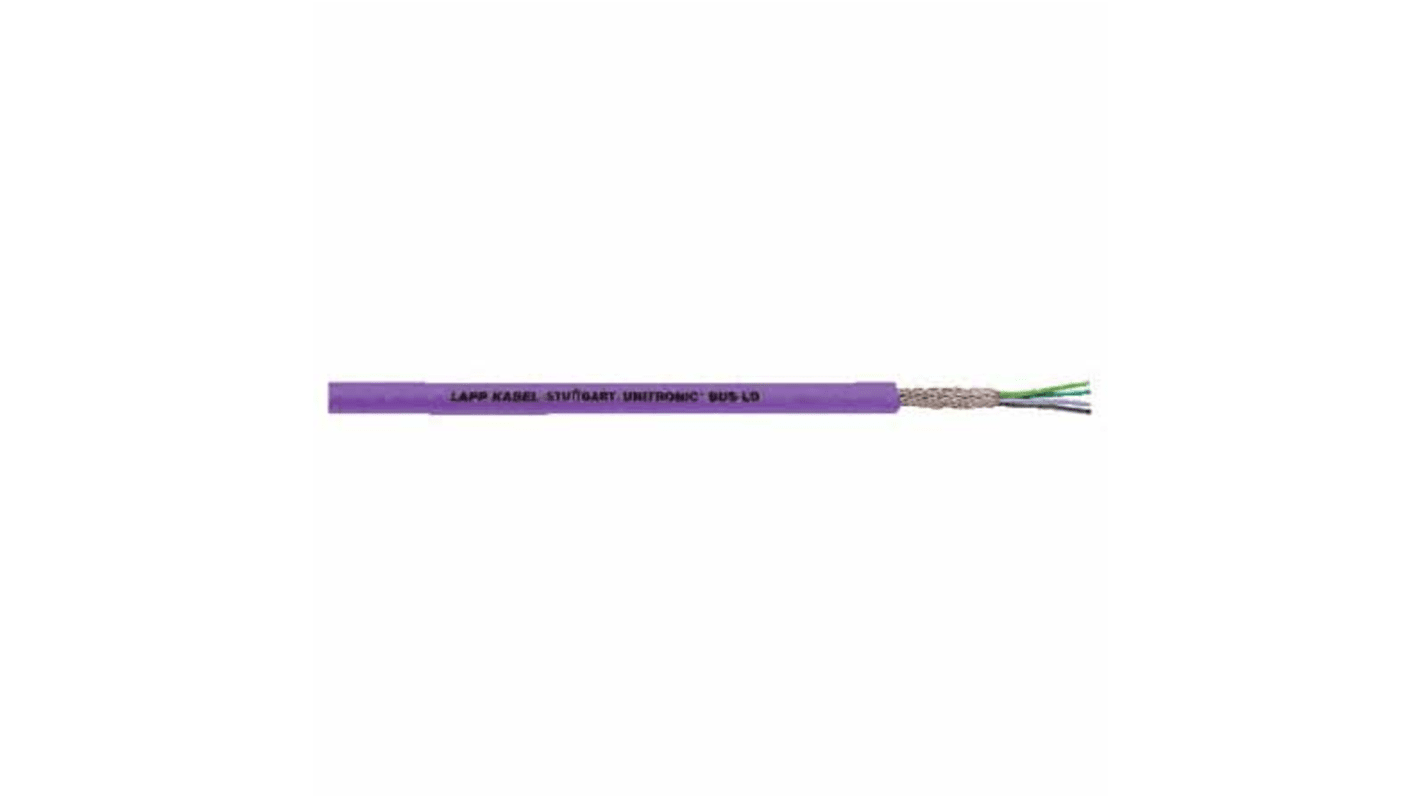 Lapp UNITRONIC BUS LD Data Cable, 0.22 mm², Screened, 100m, Purple PUR Sheath, 24 AWG