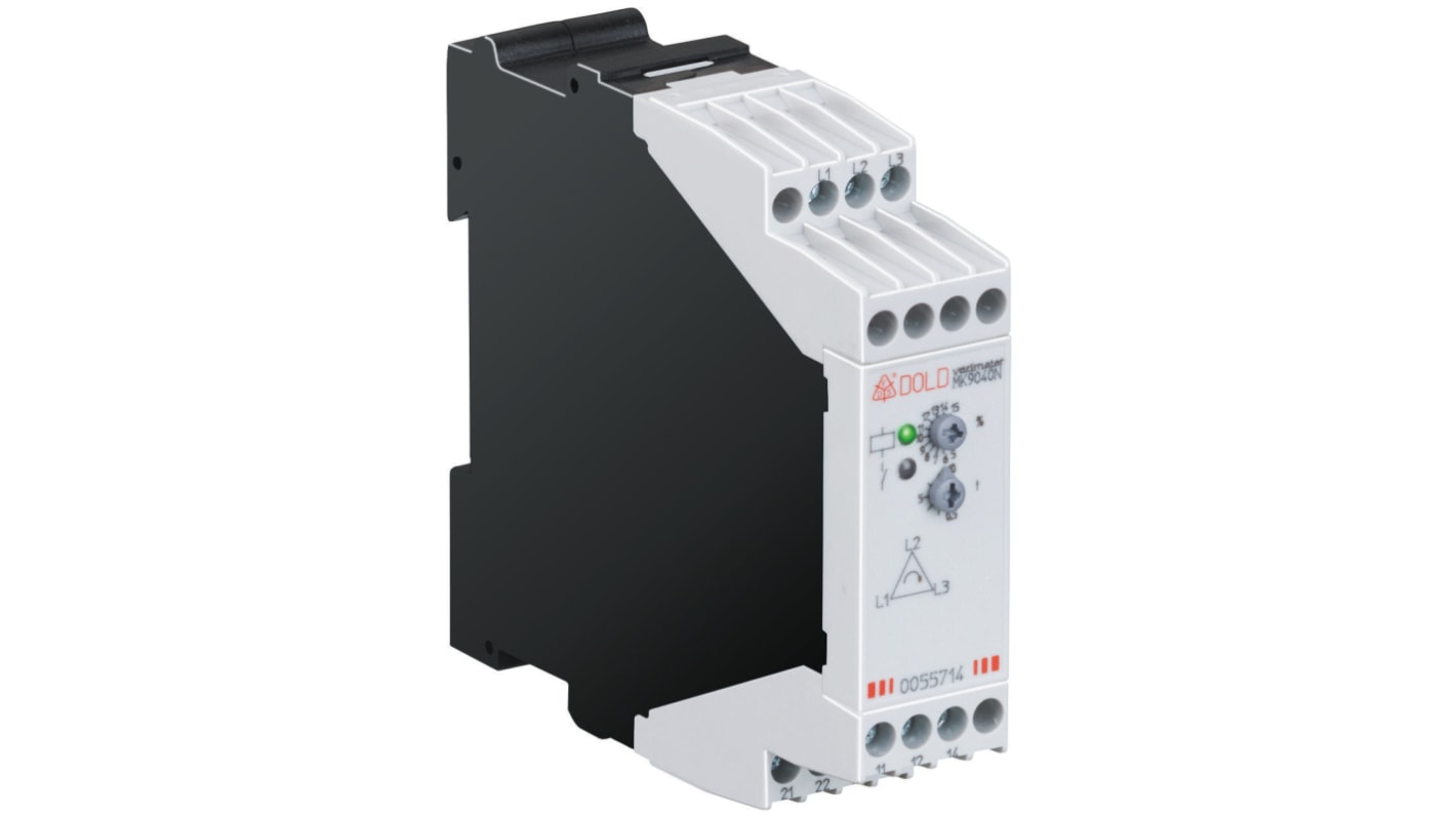 Dold Phase Monitoring Relay, 3 Phase, DPDT, DIN Rail