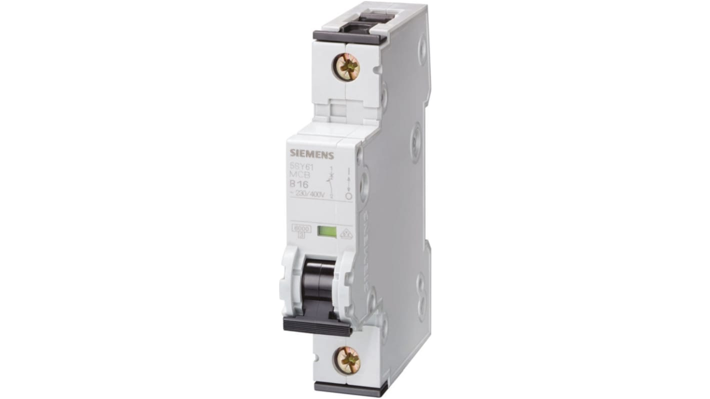 Siemens Sentron 5SY6 MCB, 1P, 500mA Curve C, 230V AC, 6 kA Breaking Capacity