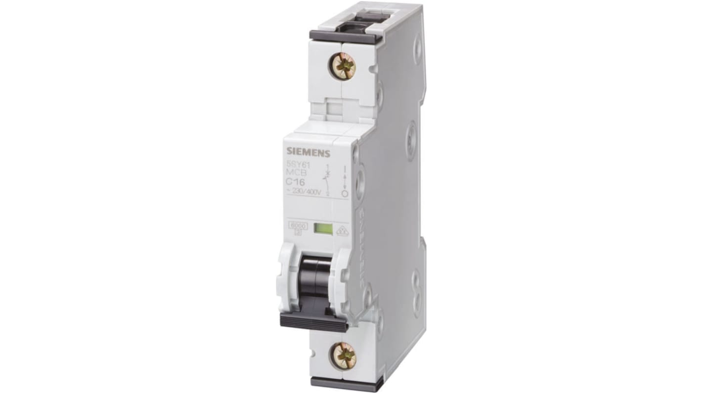 Siemens Sentron 5SY6 MCB, 3P, 4A Curve C, 400V AC, 6 kA Breaking Capacity