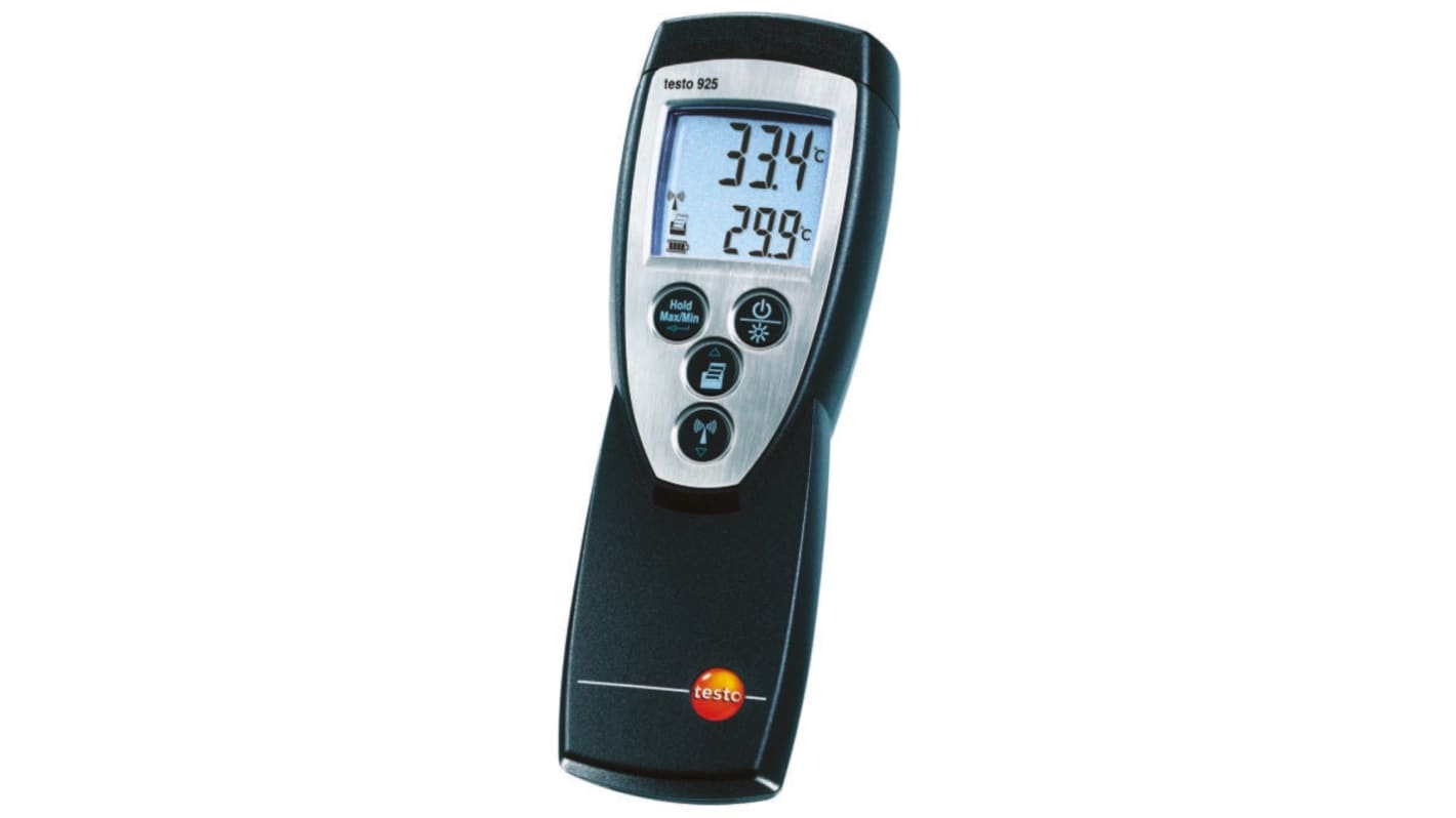 Testo 925 Wired Digital Thermometer, K Probe, 1 Input(s), +1000°C Max, ±0.5 °C Accuracy - RS Calibration