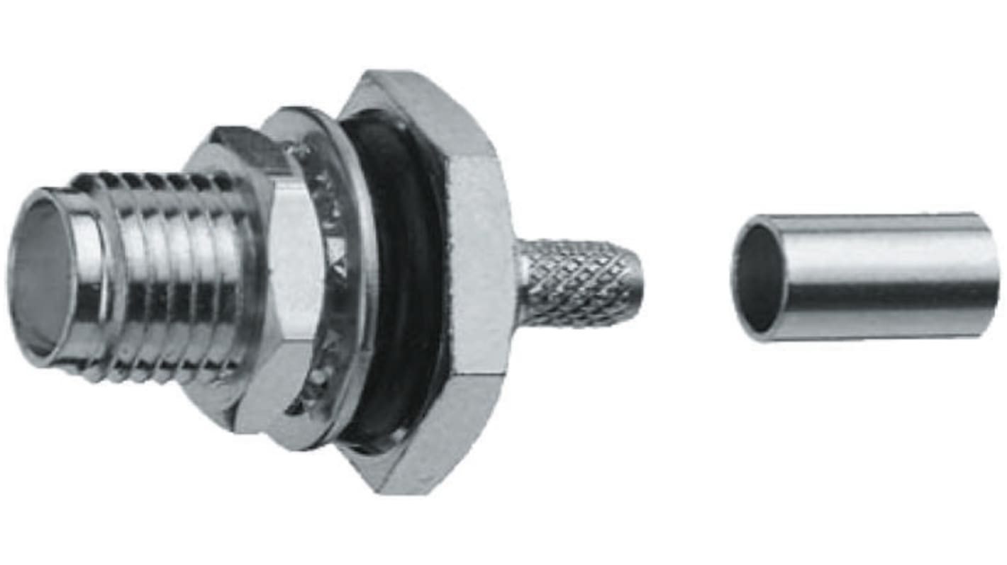 Telegartner, Jack Panel Mount SMA Connector, 50Ω, Solder Termination, Straight Body